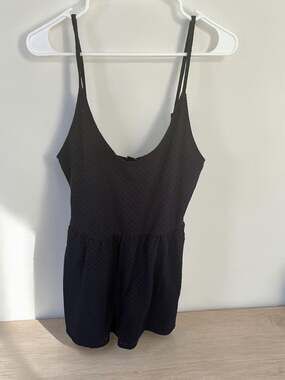 Wild Fable Black Eyelet Spaghetti Strap Romper Size M